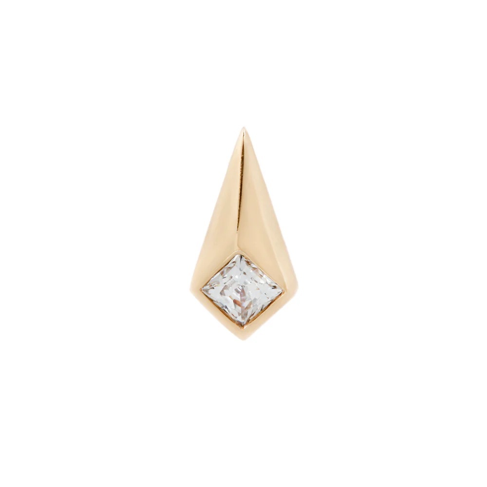 Buddha Jewelry - Chelsea - CZ - Threadless End - 14K Yellow Gold